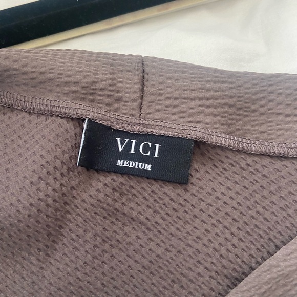 Vici Sophisticated Living Textured Wrap Midi Skirt - Mushroom Brown - Picture 4 of 5